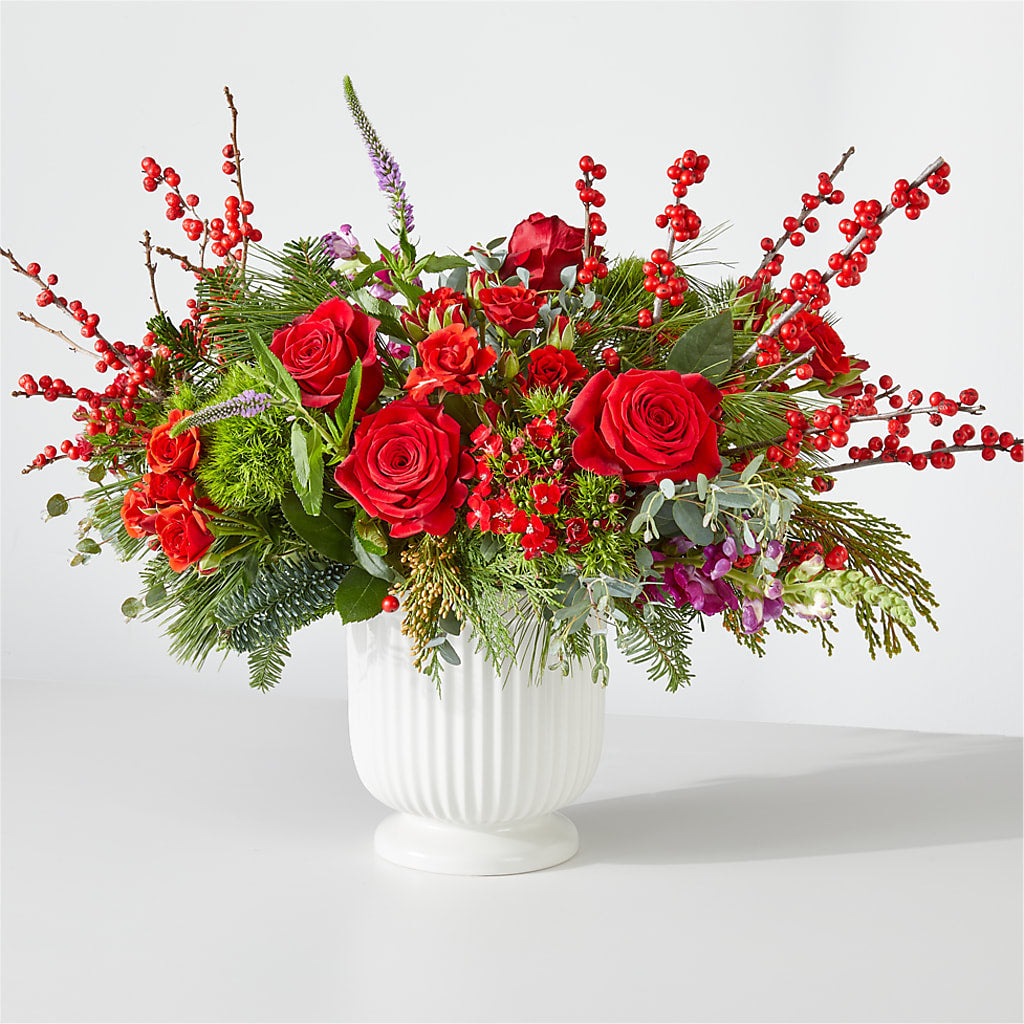 Big Red Bow Bouquet – The Owls Nest Florist, York SC