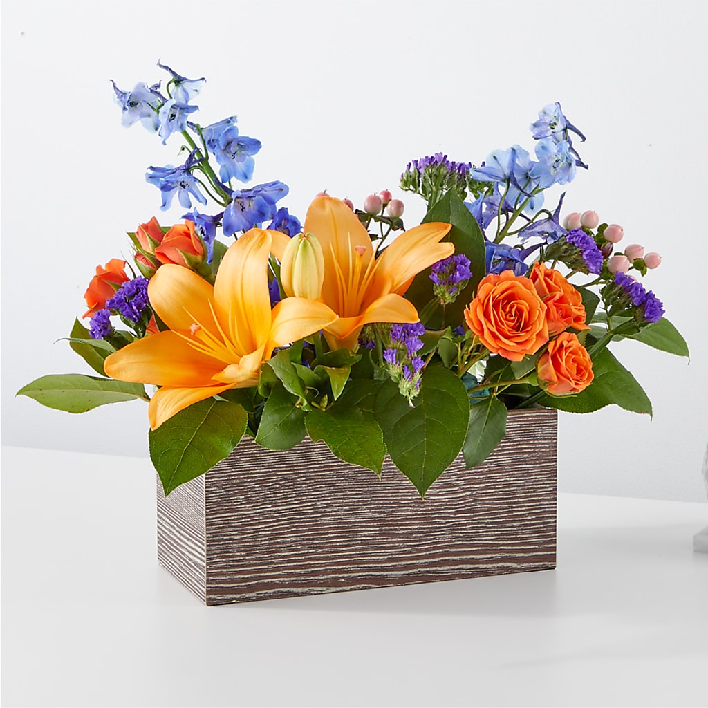 Radiant Citrus Box Bouquet – The Owls Nest Florist, York SC