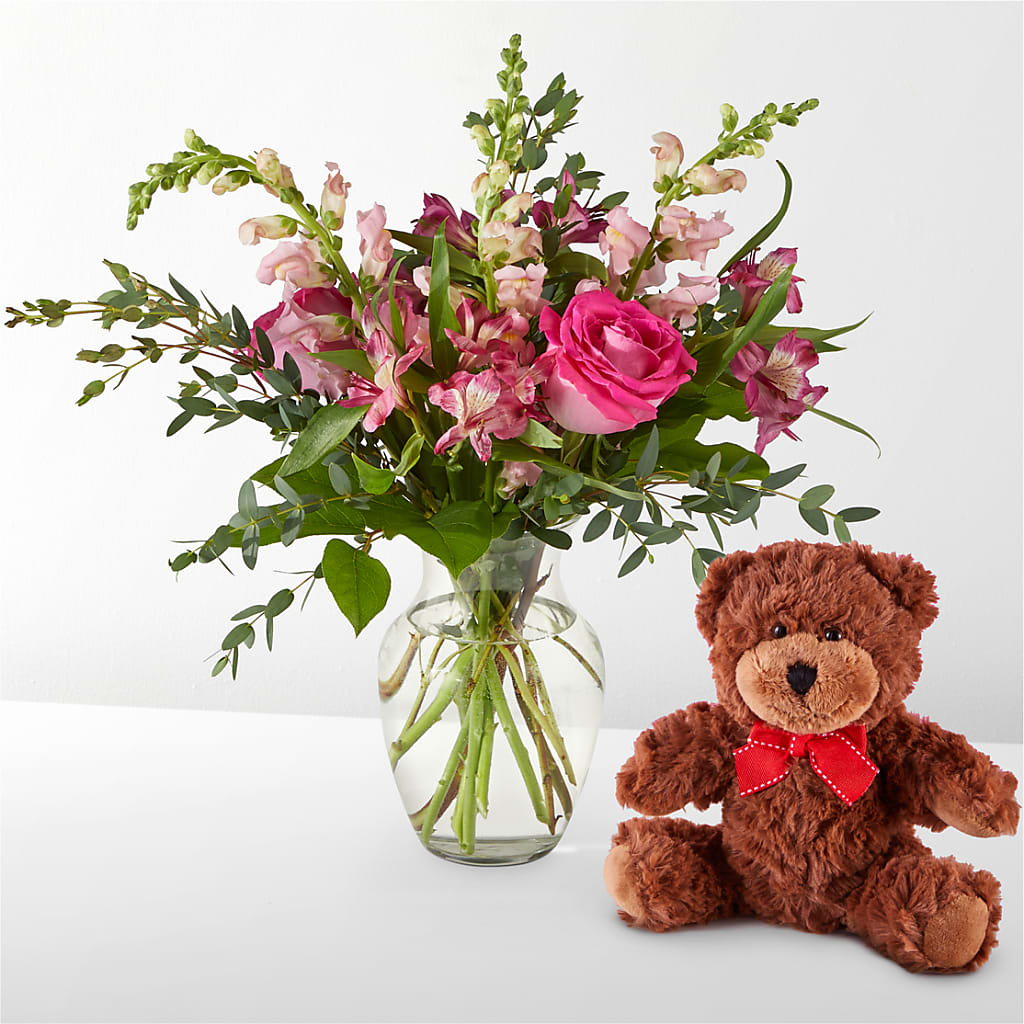 Happily Ever After Bouquet & Bear Set – The Owls Nest Florist, York SC