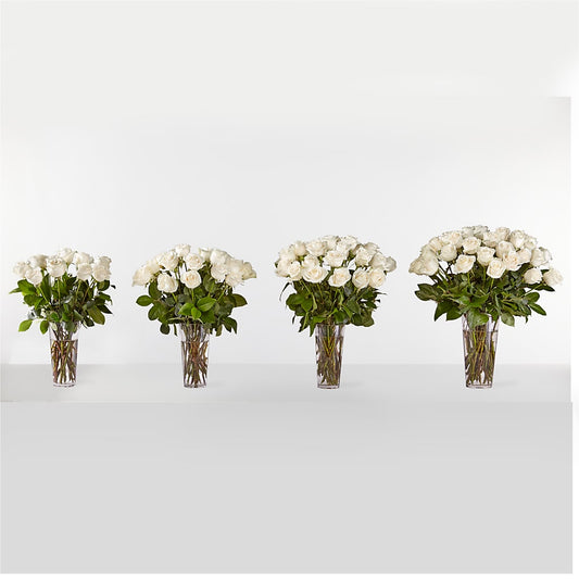 Long Stem White Rose Bouquet – The Owls Nest Florist, York SC