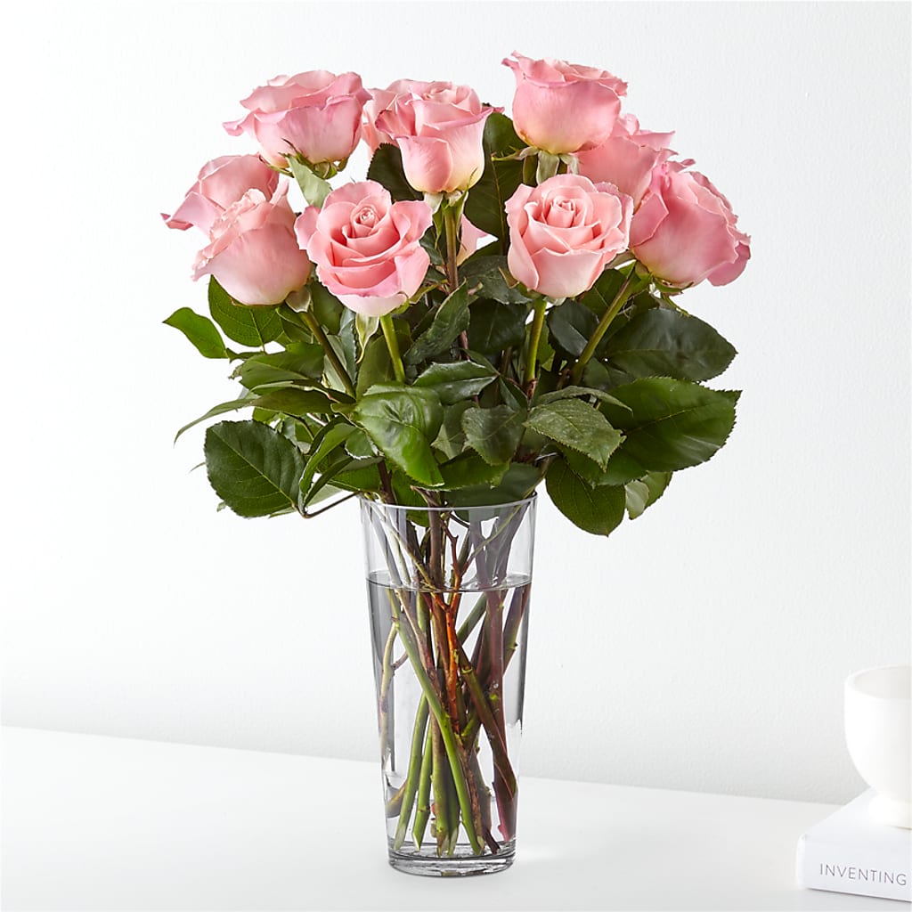 Long Stem Pink Rose Bouquet – The Owls Nest Florist, York SC