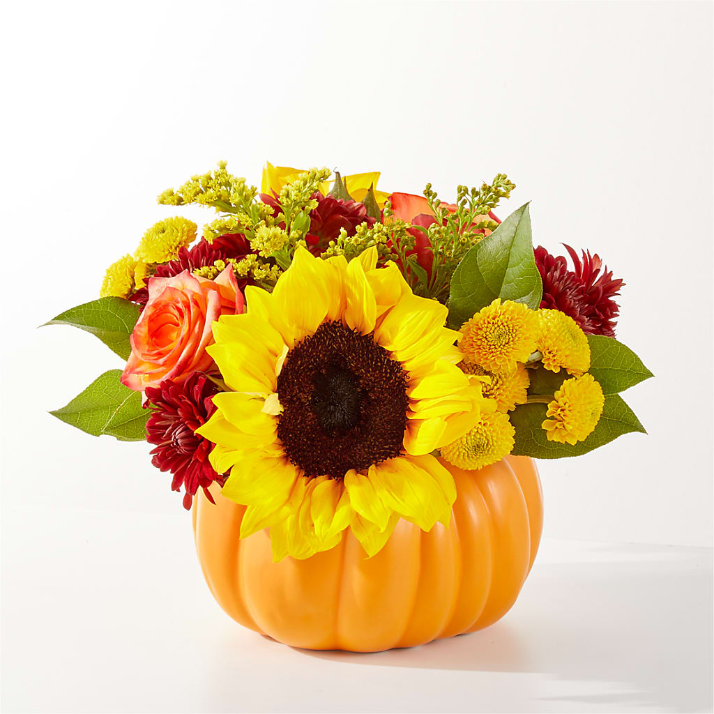Golden Gourd Pumpkin Bouquet – The Owls Nest Florist, York SC