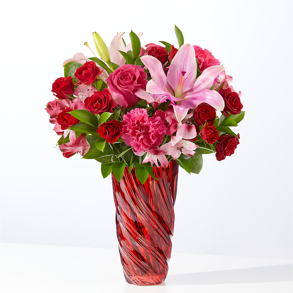In Love Bouquet with Luxe Swirl Vase – The Owls Nest Florist, York SC