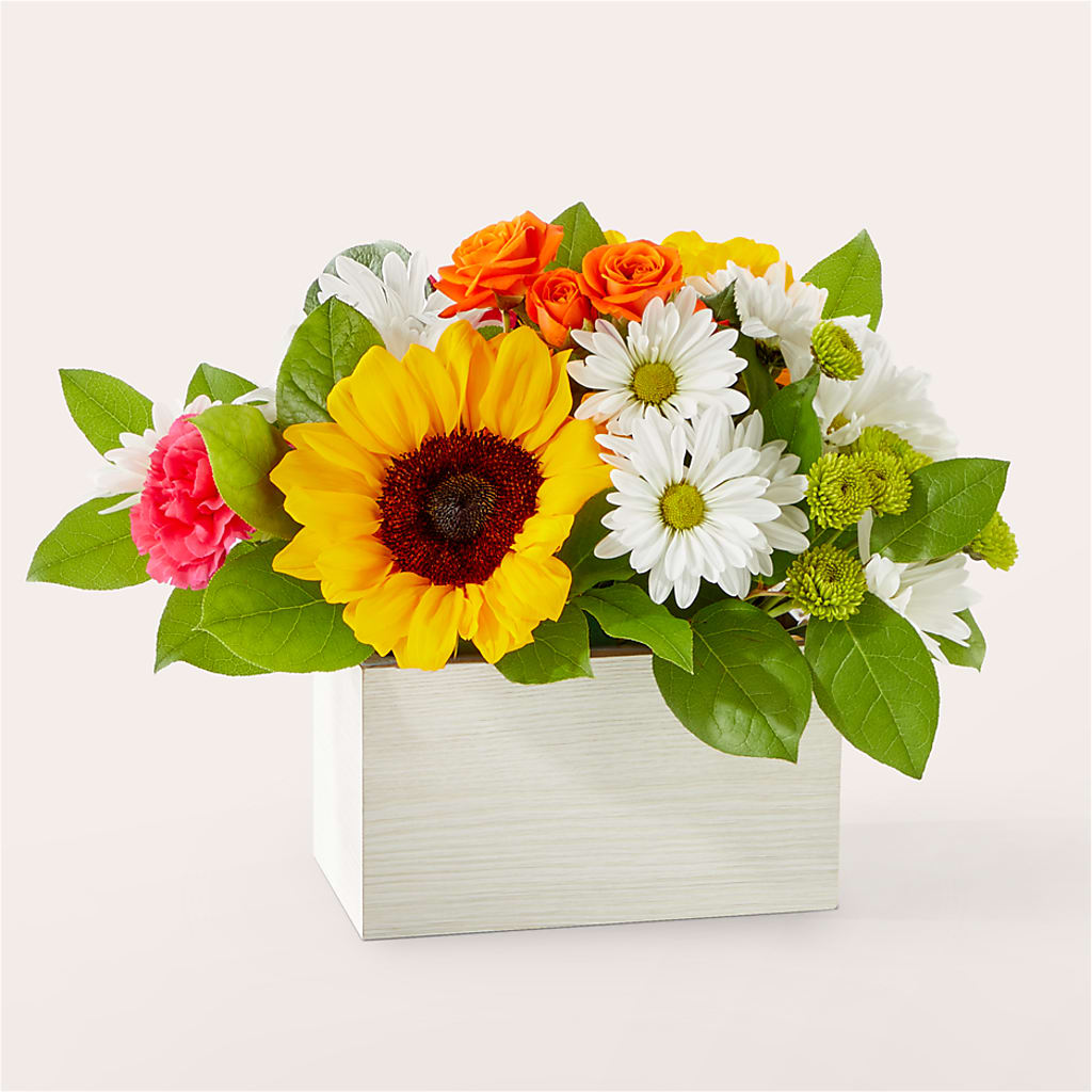 Sun-drenched Blooms Box Bouquet – The Owls Nest Florist, York SC