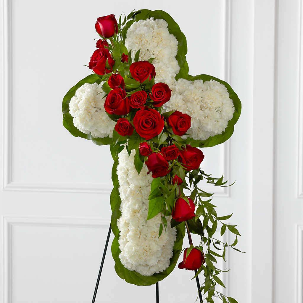 Floral Cross Easel – The Owls Nest Florist, York SC