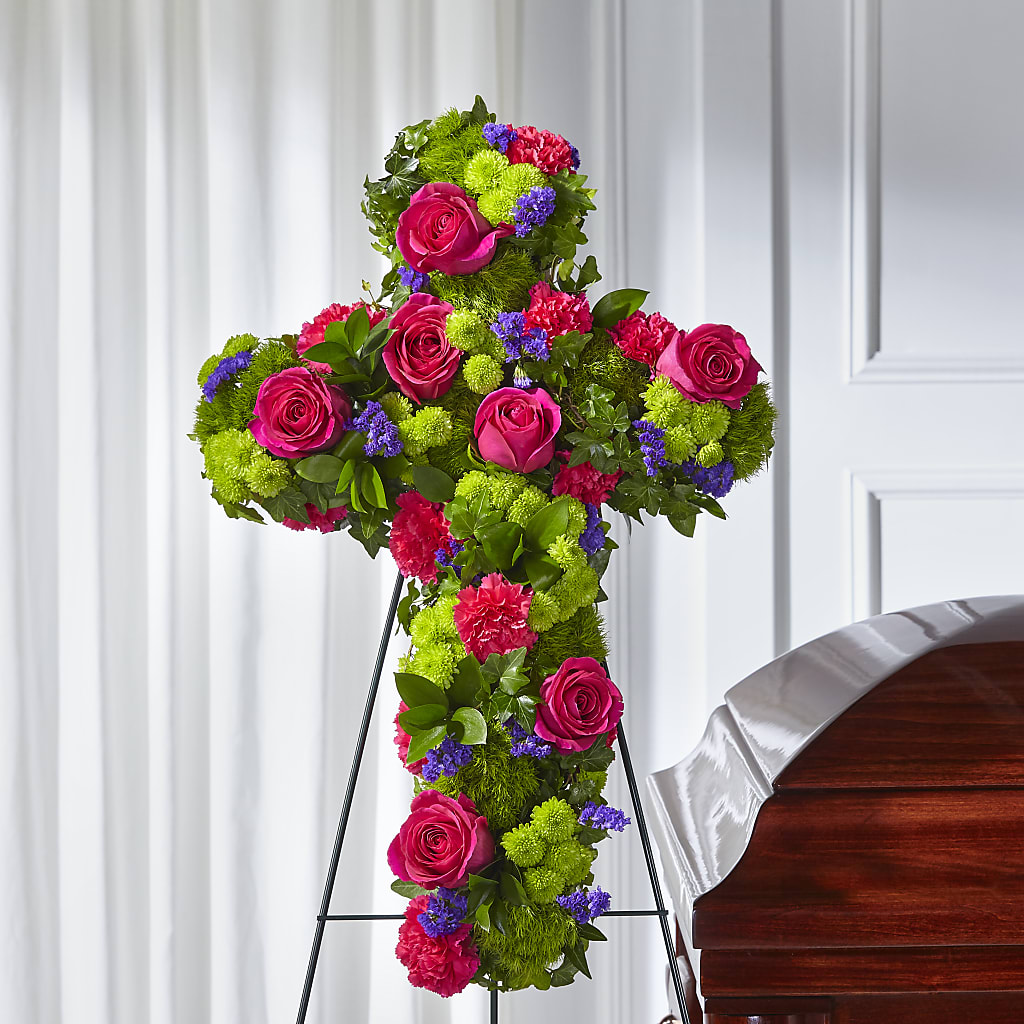Tribute Rose Floral Cross – The Owls Nest Florist, York SC