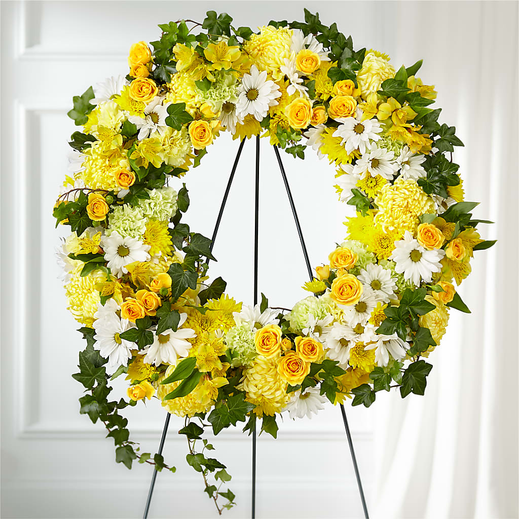 Golden Remembrance Wreath – The Owls Nest Florist, York SC