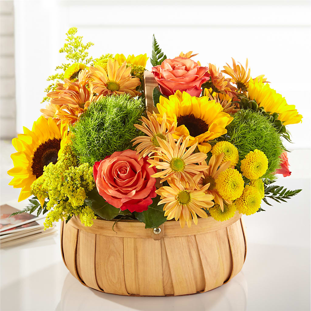Harvest Sunflower Basket – The Owls Nest Florist, York SC