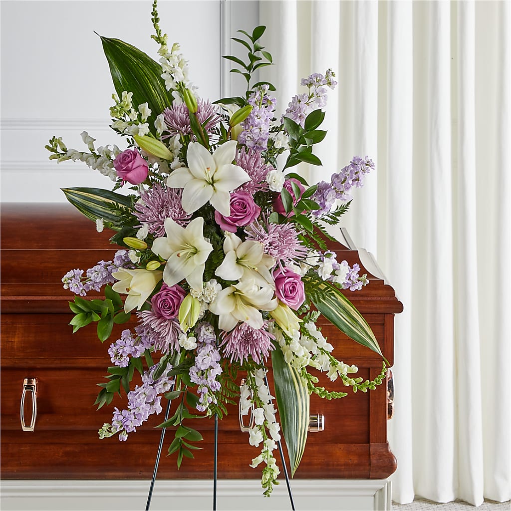 Grateful Hearts Standing Spray – The Owls Nest Florist, York SC