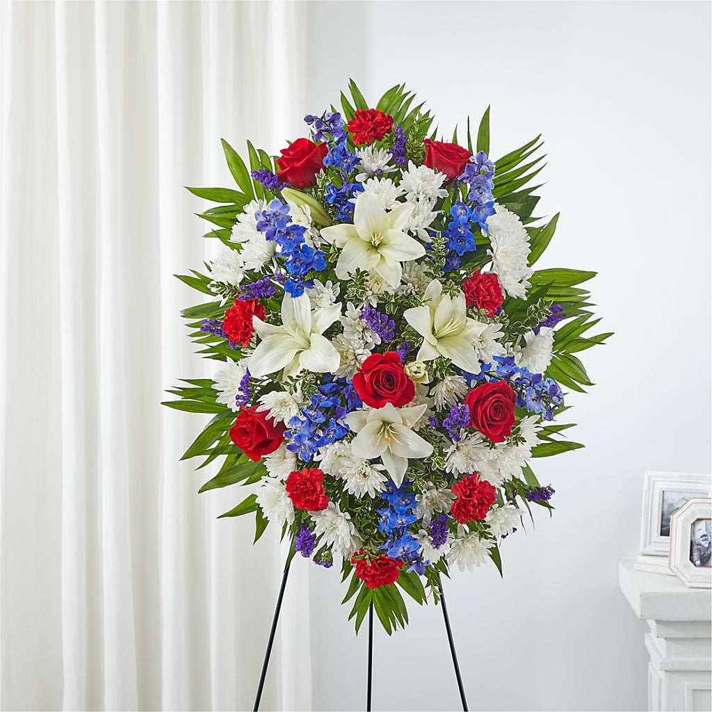 Cherished Service Standing Spray – The Owls Nest Florist, York SC