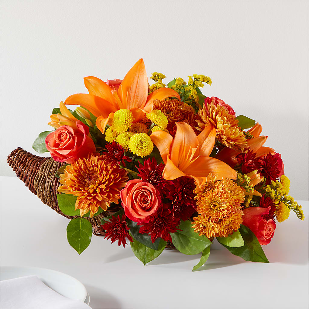 Bouquet of Blessings Cornucopia – The Owls Nest Florist, York SC