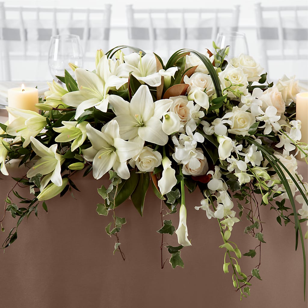 White Linen Arrangement – The Owls Nest Florist, York SC