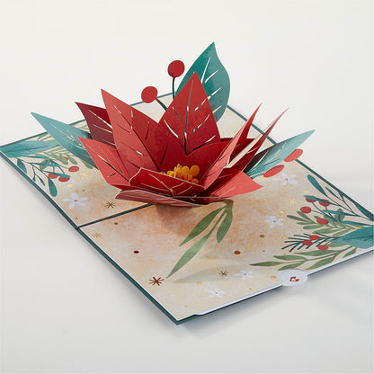 Happiest Holidays Poinsettia and Lovepop Card –  The Owls Nest Florist, York SC