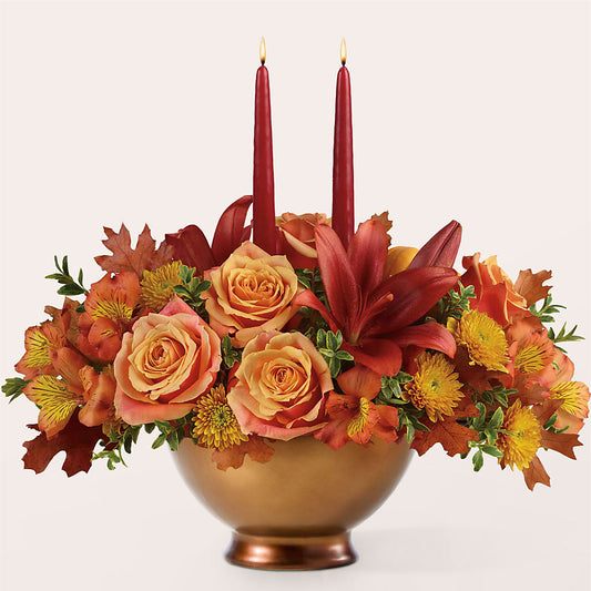 Harvest Table Centerpiece –  The Owls Nest Florist, York SC