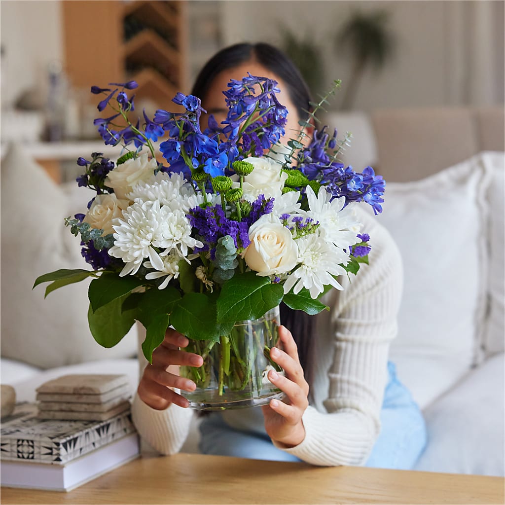 Cerulean Waves Bouquet –  The Owls Nest Florist, York SC