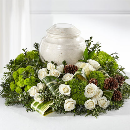 Precious Evergreen Cremation Adornment –  The Owls Nest Florist, York SC
