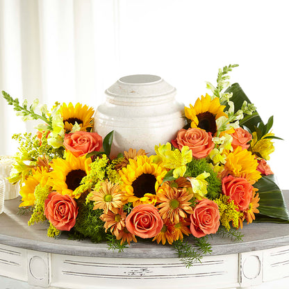 Faithful Sunflower Cremation Adornment –  The Owls Nest Florist, York SC