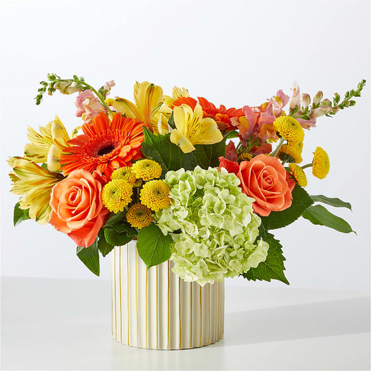 Autumn Sunshine Bouquet with Ivory Vase –  The Owls Nest Florist, York SC