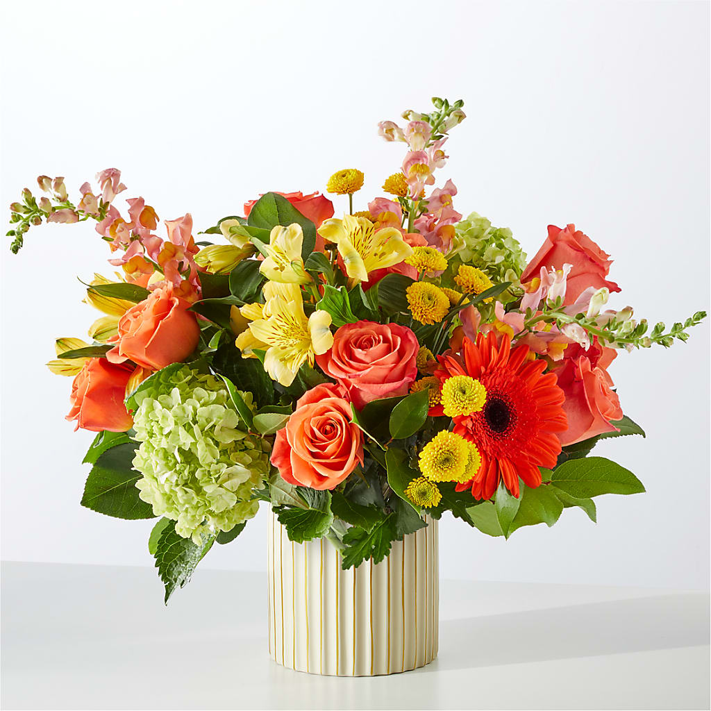 Autumn Sunshine Bouquet with Ivory Vase –  The Owls Nest Florist, York SC