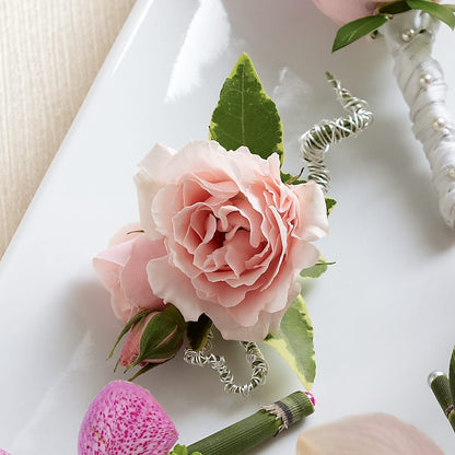 Pink Spray Rose Boutonniere –  The Owls Nest Florist, York SC