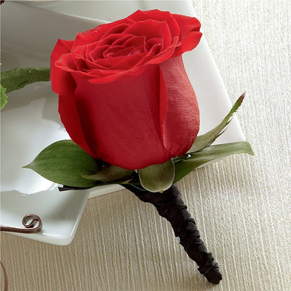 Red Rose Boutonniere –  The Owls Nest Florist, York SC